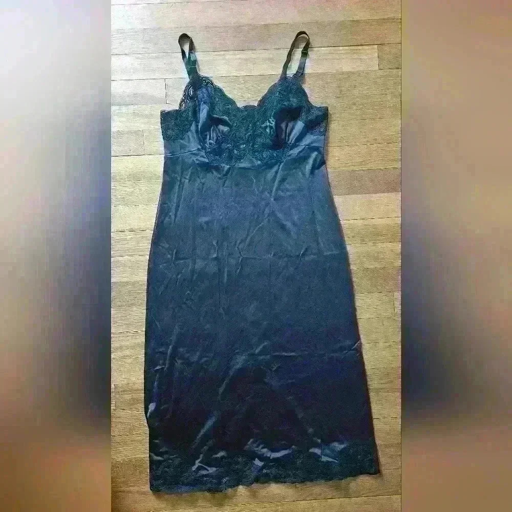 Vintage Black Shadowline Slip Dress Lingerie